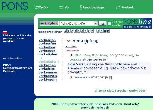 PONS Online Übesetzung